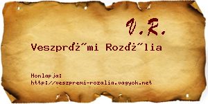 Veszprémi Rozália névjegykártya
